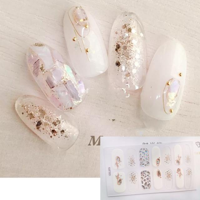 ネイルシール 硬化 不要 貼るだけ 花 ホワイト フラワー 小花柄 花柄