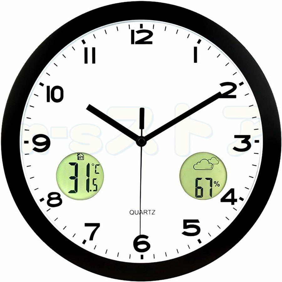 掛け時計 壁掛け時計 温度 湿度 クロック 時計 おしゃれ 北欧 静音 デジタル 温度計付き 温度計 湿度計 インテリア リビング 新築祝い 30cm Uqzwty8zns 家具 インテリア Www Anchorcm Net