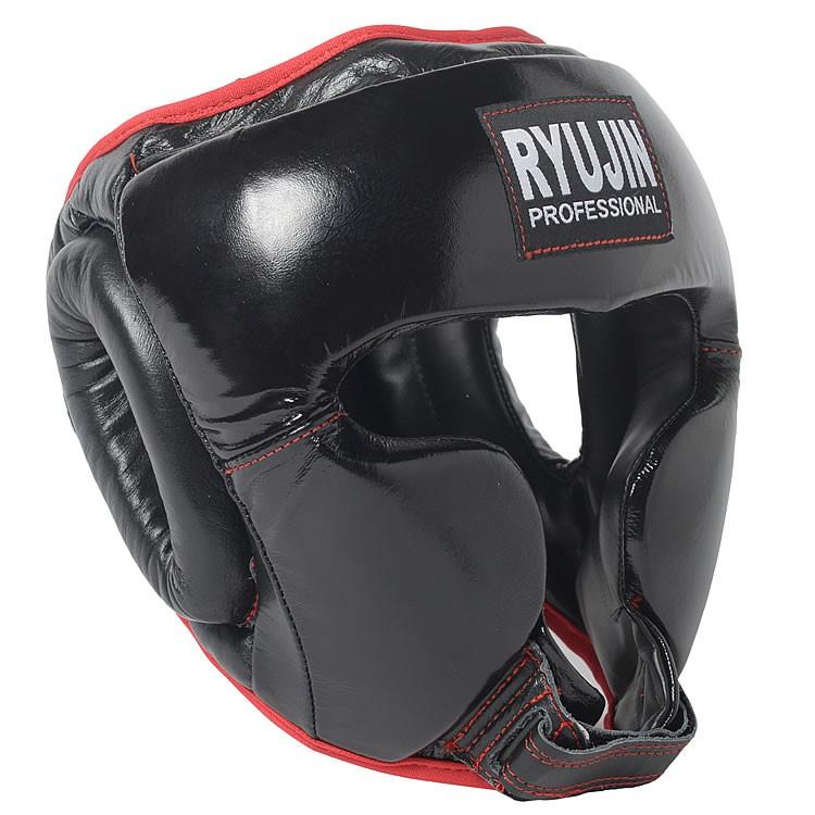 RYUJIN ヘッドガード 本革 プロスパーリングヘッドギア（マジックテープ式）//ボクシング キックボクシング 総合格闘技 スパーリング 練習 送料無料