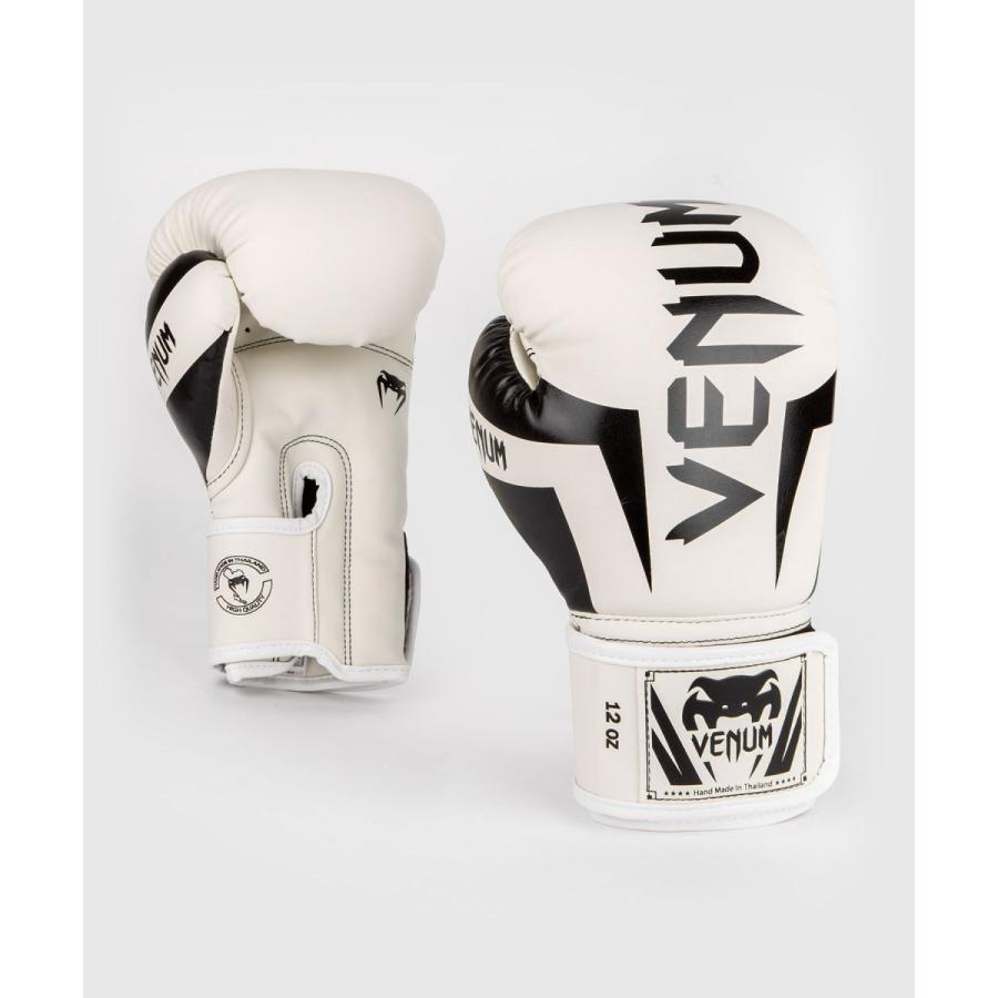 VENUM ボクシング グローブ ELITE BOXING GLOVES （ホワイト×ブラック） //スパーリンググローブ ボクシング キックボクシング フィットネス 送料無料｜m-world