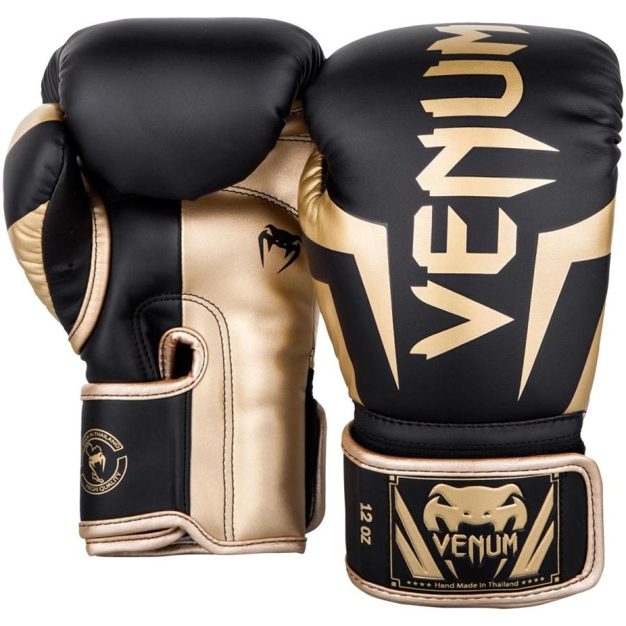 VENUM ボクシング グローブ ELITE BOXING GLOVES （ブラック×ゴールド） //スパーリンググローブ ボクシング キックボクシング フィットネス 送料無料｜m-world｜02