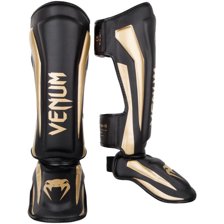 VENUM レッグガード ELITE SHIN GUARDS （ブラック×ゴールド） //レガース キックボクシング 格闘技 防具 プロテクター 送料無料｜m-world