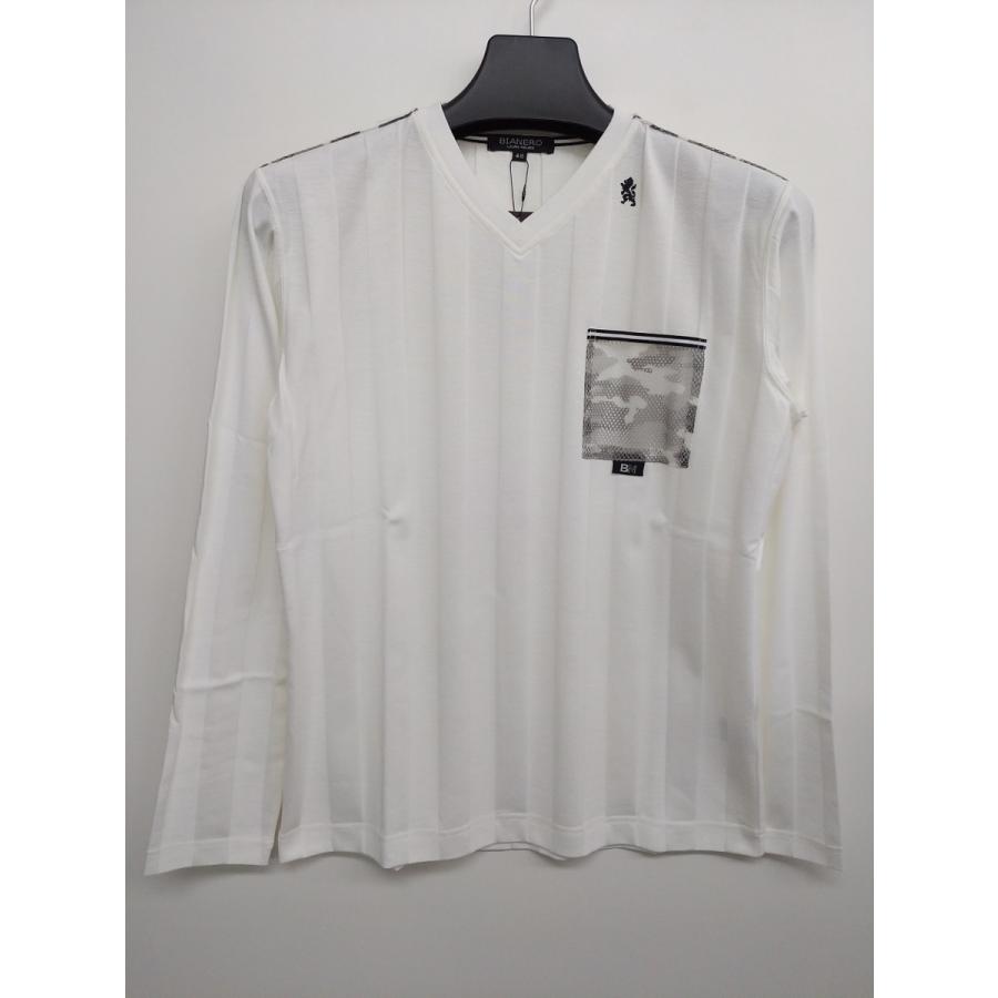 ラウラ Tシャツ 50％OFF BIANERO 春夏物Vネック(48)L 新品 