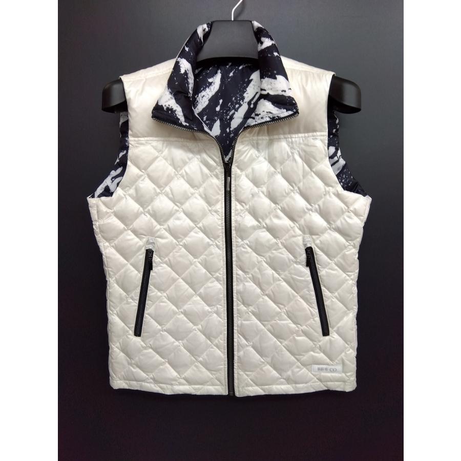BBCOベストダウン　リバーシブル　ほぼ未使用 ホワイト ダウンベスト 40%OFF BBCO リバーシブル(48)送料無料 新品