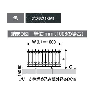 三協　鋳物フェンス　ファンセル　7型 高さ：80cm　+ フリー支柱付（定価8，360円）_1