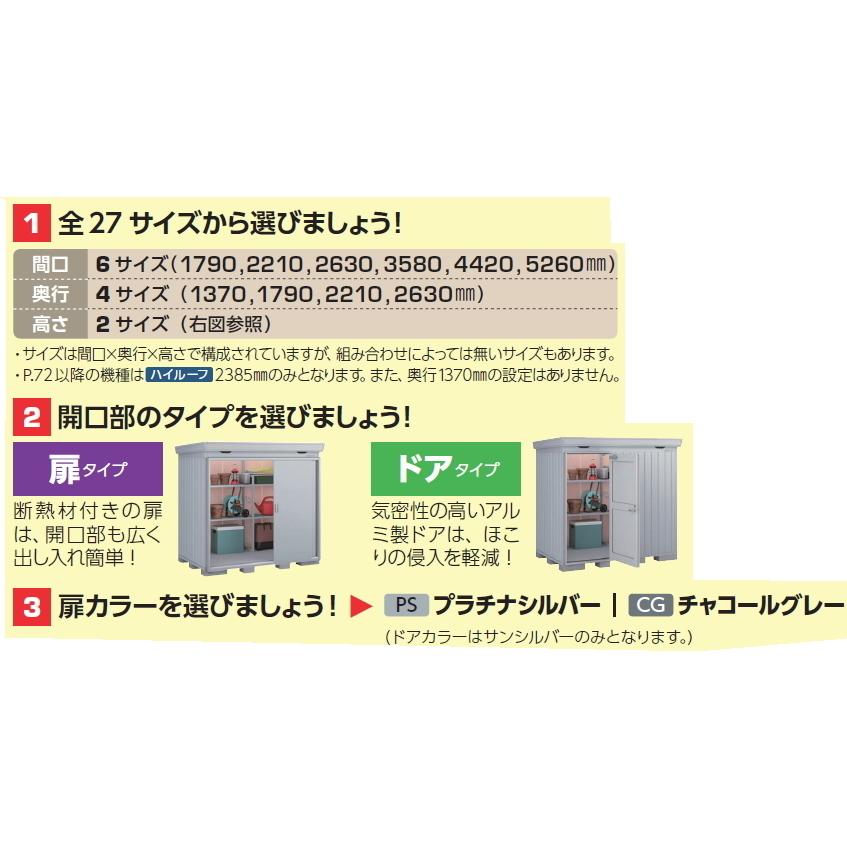 イナバ物置 FORTAプラス FP-2222SD （断熱材プラス仕様） ドアタイプ