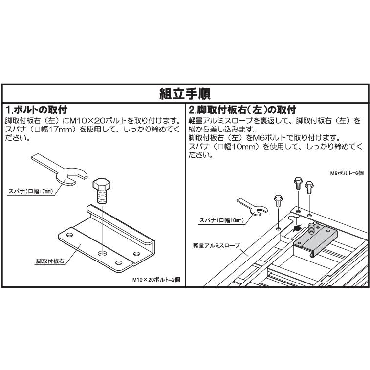 イナバ物置 バイク保管庫 床付タイプ用 バイク用軽量アルミスロープ