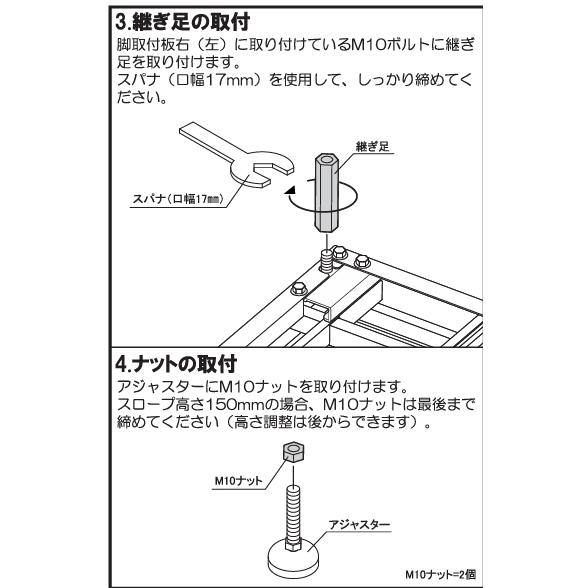 イナバ物置 バイク保管庫 床付タイプ用 バイク用軽量アルミスロープ