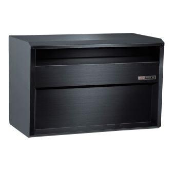 郵便ポスト ハッピー金属　615　スーパーブラック　前入れ後出し　大谷石サイズ