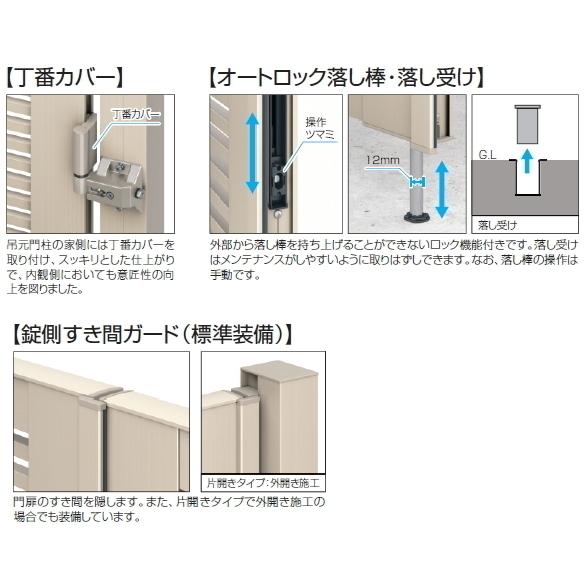三協アルミ形材門扉 レジリア Y3型 08-10 片開き門柱式