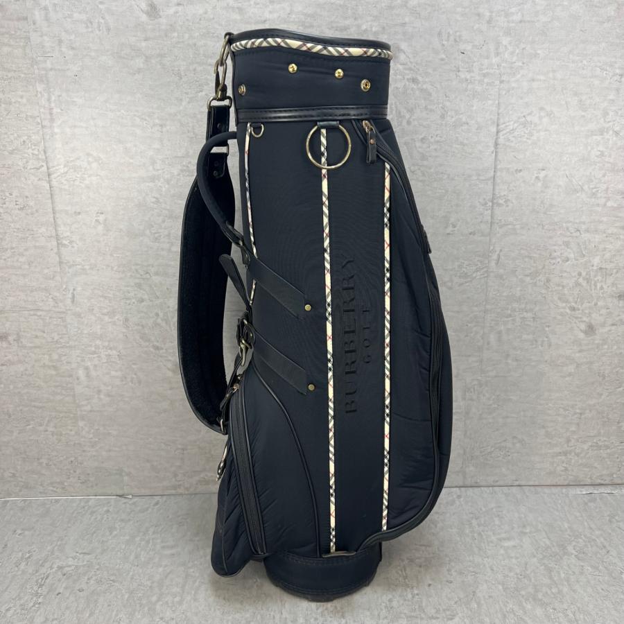 バーバリー　ブラック チェック柄 キャディバッグ バーバリー ゴルフ カート式キャディバッグ 約8.5型 ブラック 黒 ノバ