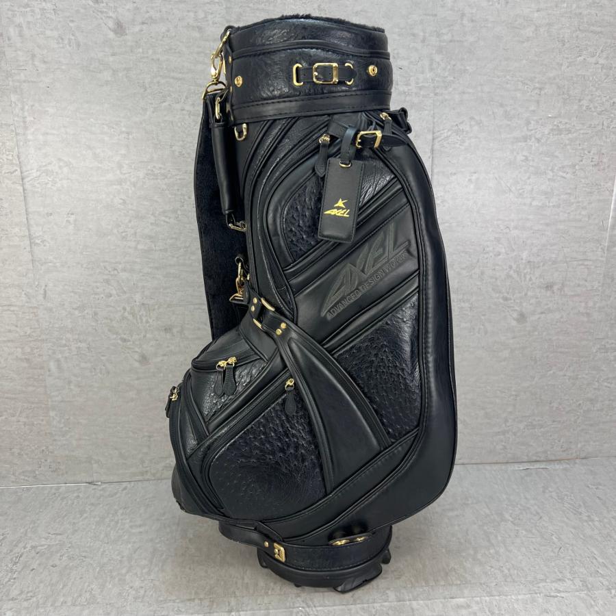 アクセル ゴルフ キャディバッグ カート式 オーストリッチ 駝鳥革