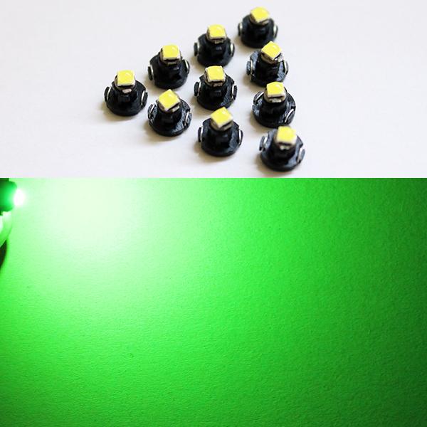 10個 LED T3 バルブ ドーム エアコン メーター スイッチ インジゲーター ポジション 照明 球 高輝度 グリーン 緑｜m2k