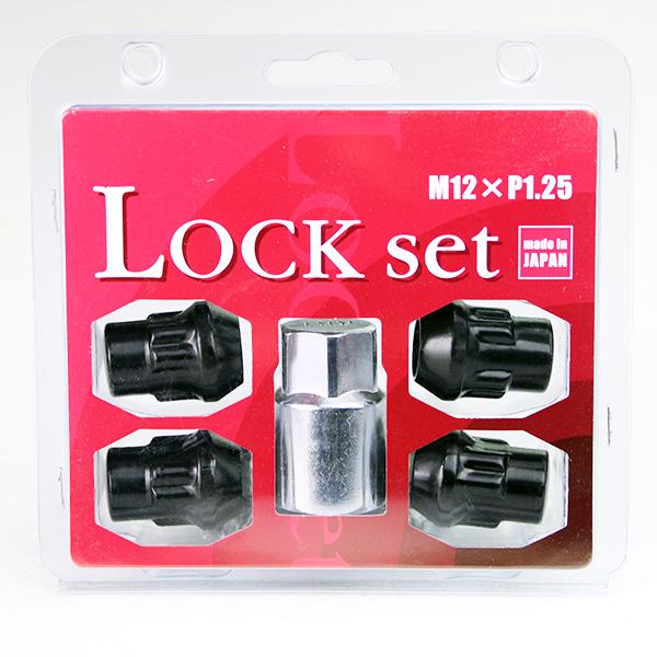 国産 ブラック ロックナット 4個 ホイールナット P1.25 21HEX 日本製 