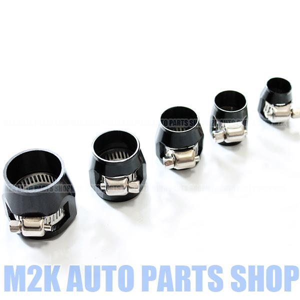 AN6 ホースエンド アダプター ブラック クランプ 継手 メッシュホース