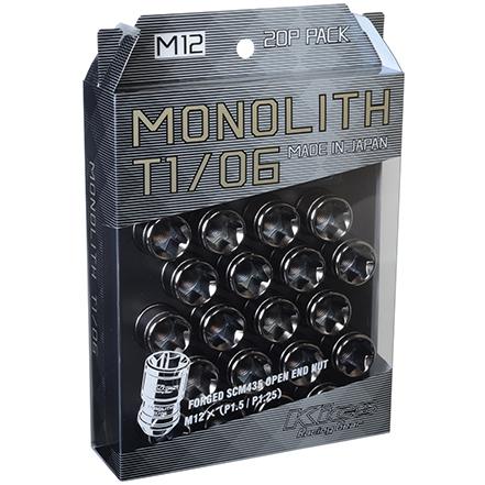 キョーエイ ホイールナット KYO-EI MN01GK Kics MONOLITH T1 06 M12 P1.5 20PCS 19 21HEX 20個 ブラック ロックナット｜m2k｜02