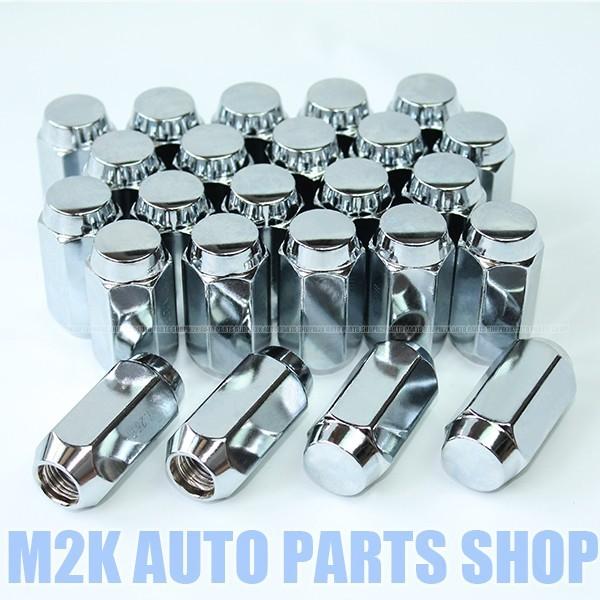ホイールナット メッキナット 45mm ロングナット P1.5 P1.25 21HEX 24個 袋ナット M12ハイエース ランクル サーフ パジェロ キャラバン