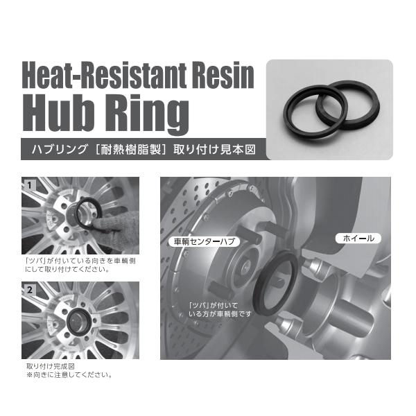 ENKEI エンケイ ハブリング 耐熱樹脂 8種 2枚 ツバ付き 外径 73