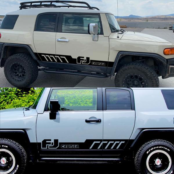FJ クルーザー ステッカー 2枚 ブラック CRUISER ロゴ サイド 