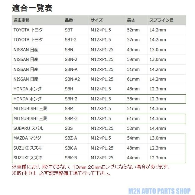 KYO-EI ロングハブボルト 10mm 20mm ロング 4本 マツダ スズキ 三菱 ホンダ キョーエイ｜m2k｜02