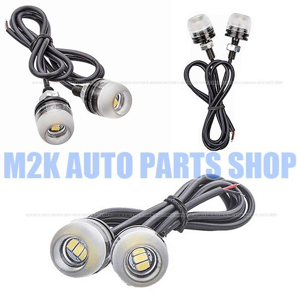 LEDライト ブラック ボルト固定式 LED SMD イーグルアイ シェル ボルトタイプ ネジ径 6mm M6 バイク 12V