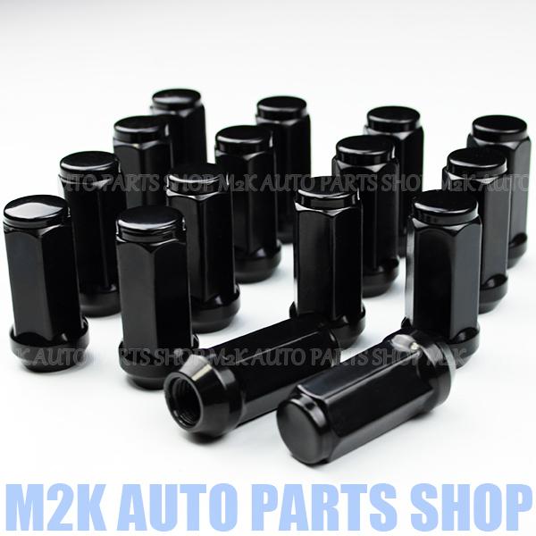 49mm スチール ホイールナット P1.5 P1.25 19HEX 20個 袋ナット M12 ブラック 黒