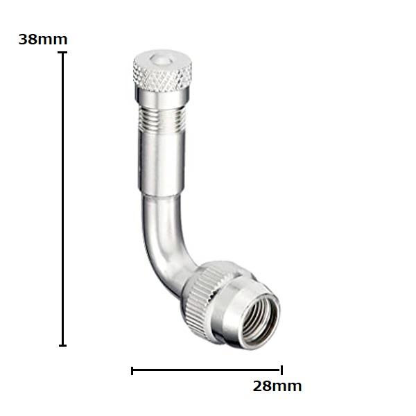 バイク バルブ エクステンション 1個 エアバルブ エアーバルブ MCバルブ チューブレス 90° ベンド チップトップ MC-25｜m2k｜02