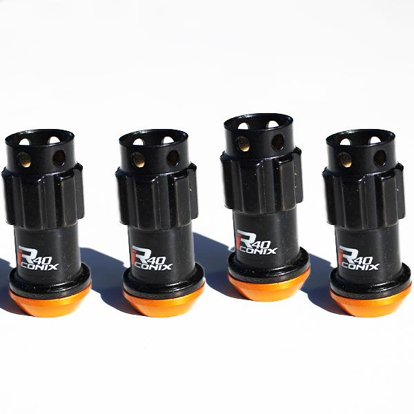 協栄産業 貫通ロングナット ロックナット付 R40 ネオクロカラー Racing Composite R40