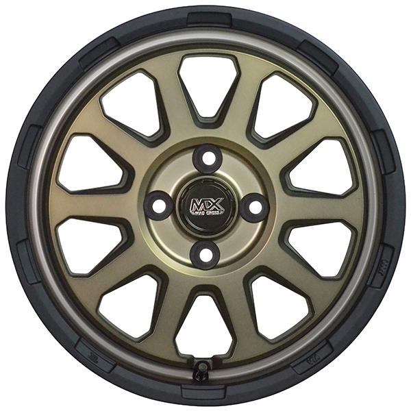 12インチ マッドクロス レンジャー 4.00B 4J+43 4H-100 1本 ホイール マットブロンズ タント ムーブ ワゴンR 業販の画像