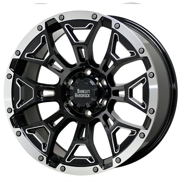 17インチ バークレイ エルバート 7J+38 5H-114.3 4本 ホイール ブラック リムポリッシュ ハリアー CH-R RAV-4 業販 ホットの画像