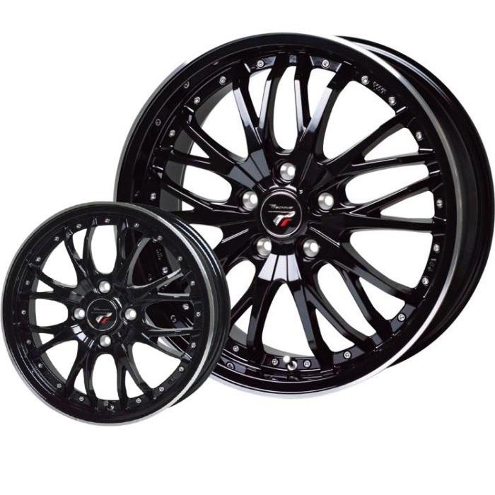 HOT STUFF - 17in HM-3 7J+48 5H-100 4本 黒いこと リムポリッシュ プリウス インプレッサ 86 BRZ インプレッサ