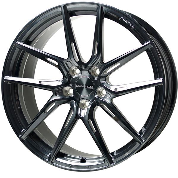19インチ TSF-02 9J+38 5H-114.3 4本 ブラッシュド ブラッククリア ホイール jdm usdm カスタム