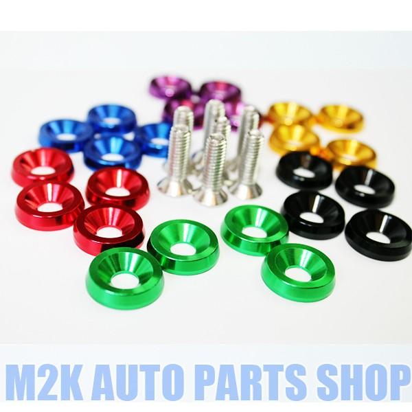 JDM アルミ フェンダー ワッシャー ナンバーボルト 8個SET ブルー
