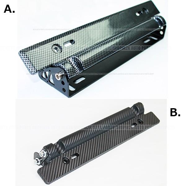 カーボン 調 ナンバー プレート 角度 調整 ステー JDM 移設 USDM License Plate Relocator シングル ダブル