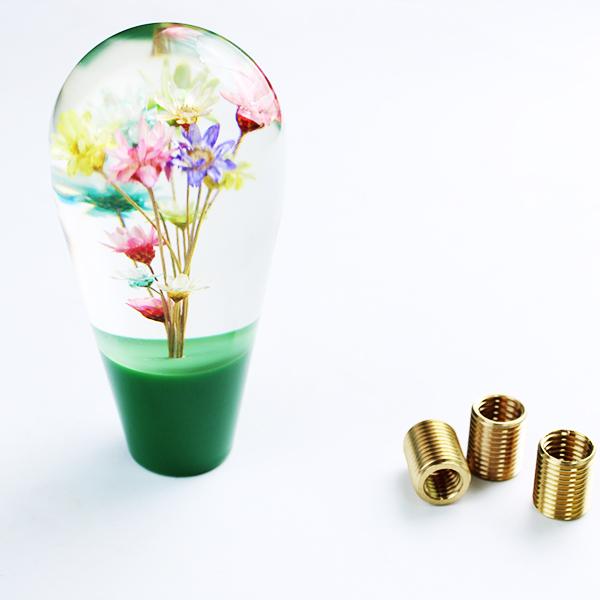 シフトノブ 水中花 変換アダプター グリーン 9cm ロング 昭和 レトロ