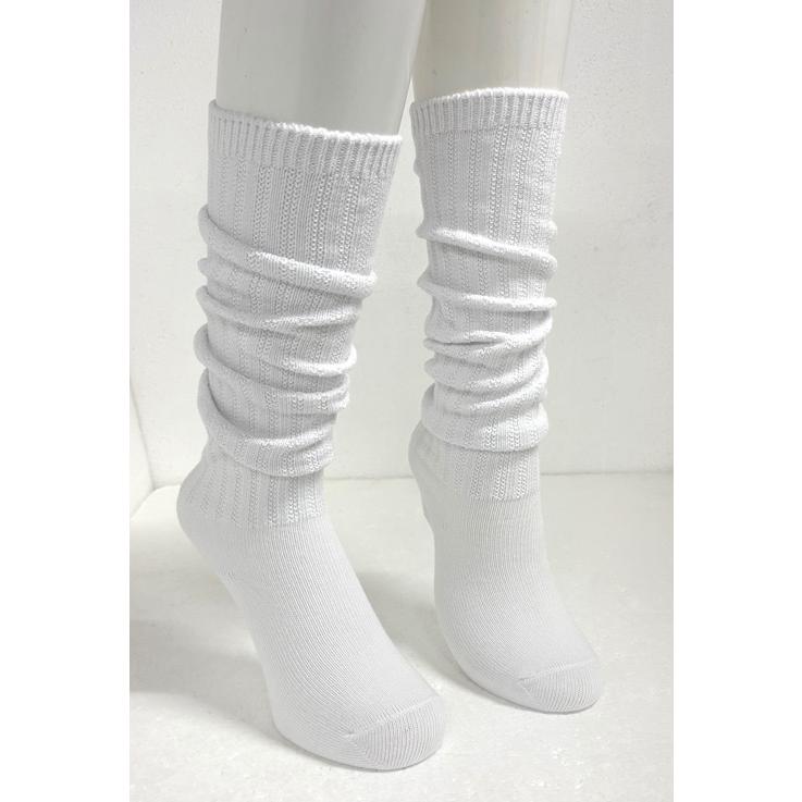 キッズルーズソックス 40cm丈 白無地 スクールソックス 女の子 靴下