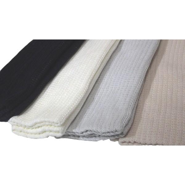 絹と綿の二重編みレッグウォーマー 38cm丈 天然素材 シルク