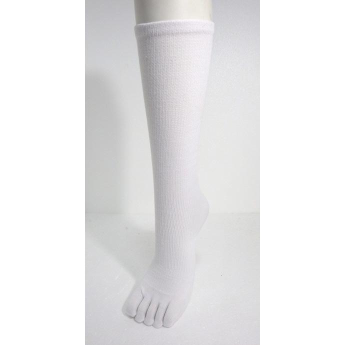 着圧ソックス 5本指 白無地 3足組 むくみとり 白ハイソックス