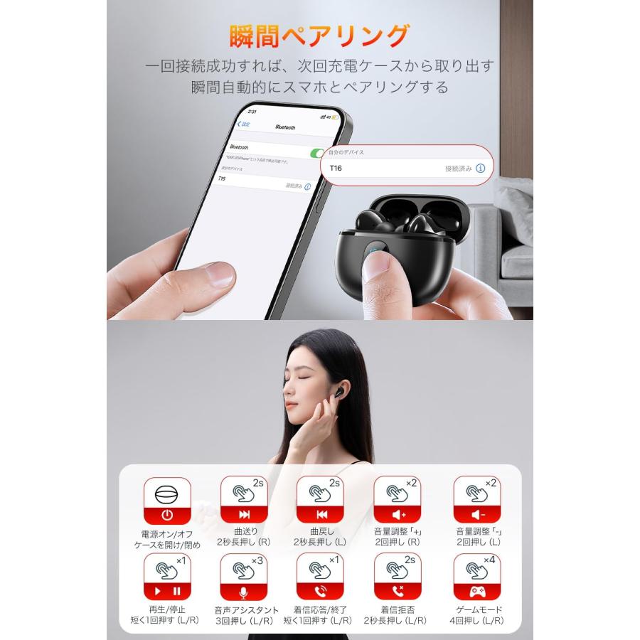 イヤホン bluetooth ワイヤレスイヤホン 【最先端Bluetooth5.4& イヤホン bluetooth ワイヤレスイヤホン 【最先端Bluetooth5.4&