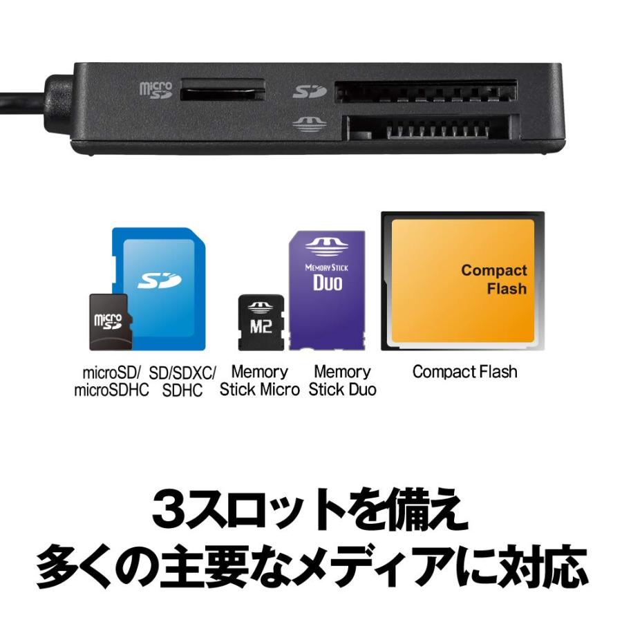 バッファロー BUFFALO USB3.0 マルチカードリーダー SDXC スタンダードモデル ブラック BSCR108U3BK｜m2nd-rozeo｜03