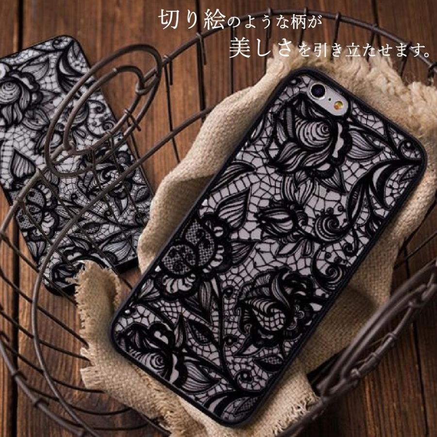 iPhone6 6s iPhone5 5s SE ケース 花柄 ダマスク フラワー レリーフ ゴシック ボタニカル 切り絵 ハード 薄型 セミクリア おしゃれ カバー｜m2y｜02