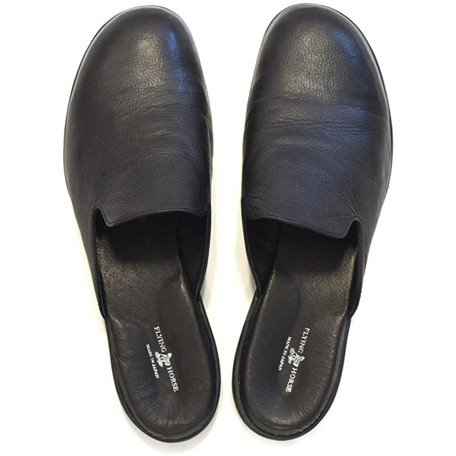 大特価 フライングホース 馬革 ワンマイル シューズ ビジネスシューズ スリッパ サンダル 本革 メンズ 男性 レザー S ブラック 特別送料無料 Www Skylanceronline Com