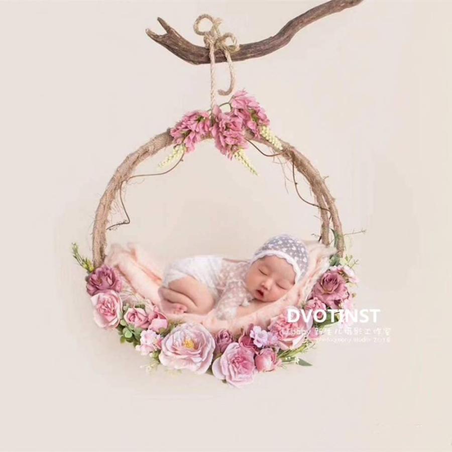 最も優遇 Micia Luxury ミシアラグジュアリー ニューボーンフォト 撮影小物 赤ちゃんカゴ バスケット 花 装飾 わら 65 65 35cm 本店は Turningheadskennel Com
