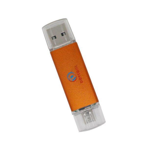 DOVEWILL OTG マイクロ USB フラッシュ ドライブ メモリー スティック 電話 PC ゴールド 64G 用｜m5103