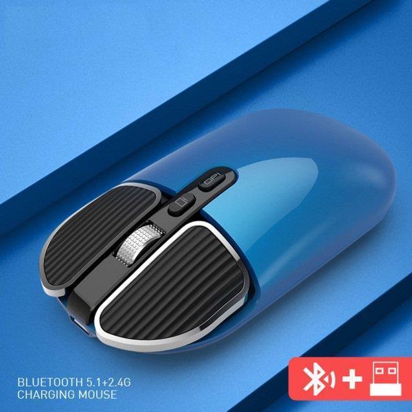 2.4G U  Bluetooth 5.0 マウス マウス ラップトップ 2.4G BT ブルー｜m5103｜03