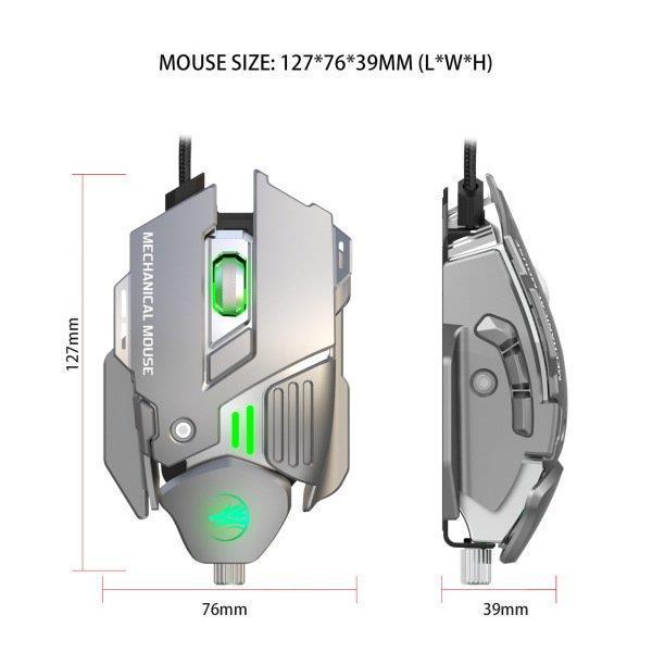 有線ゲーミングマウス、マウスバックライト付き1000Hz6600FPS人間工学に基づいたリストレストゲーミングマウス7ボタン7200DPIf｜m5103｜08