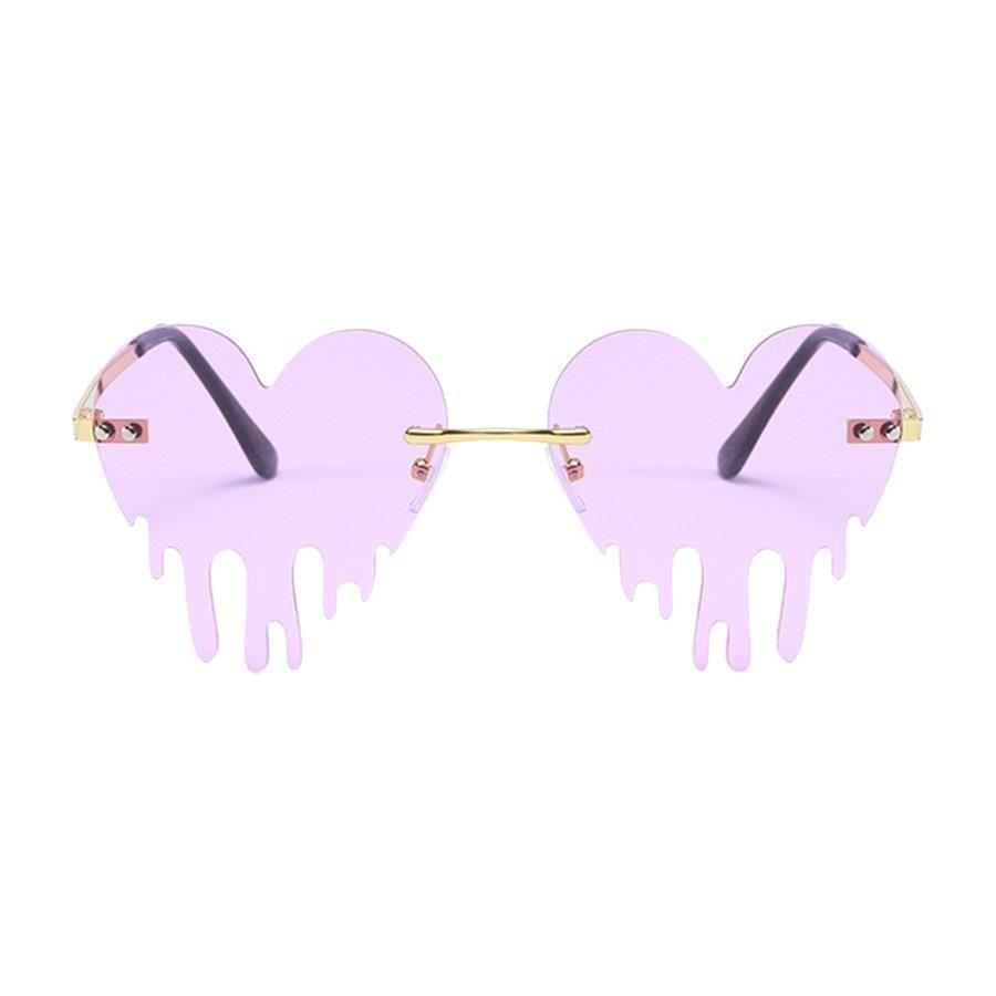ファッションドリッピングハートサングラスパーソナリティパーティーアイグラスフレームレスパープル Stksngrs512 M5103 通販 Yahoo ショッピング