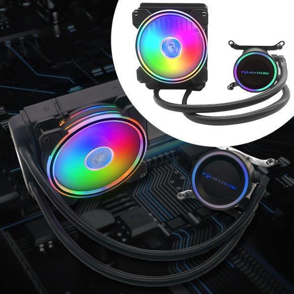 Rgb cpu液体クーラー120ミリメートルファン水冷システムインテルlga 1150/1151/1155 LGA1366 LGA2011-｜m5103｜03