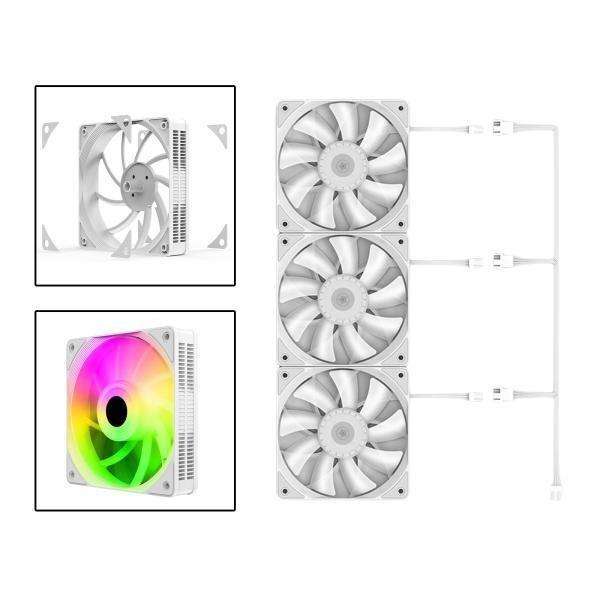 3個ユニバーサル120mmケース冷却ファン1200RPMRGBLEDスクエアフレームファン3ピン3.6W油圧ベアリングアクセサリ12VDCP｜m5103｜05