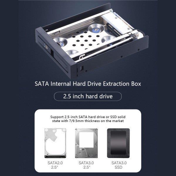 SATA HDDモバイルラック、フレーム、2.5インチ、6Gbps、LEDインジケーターセキュリティロック付き｜m5103｜03